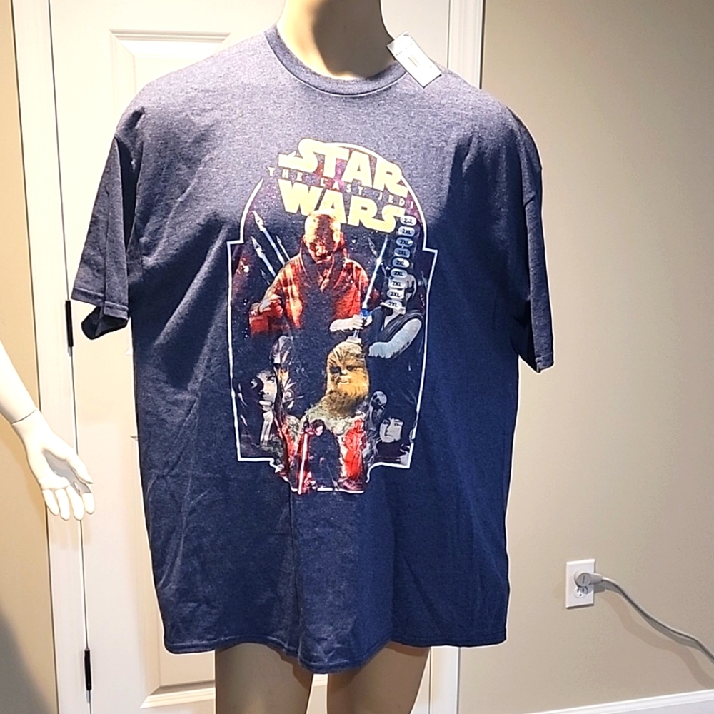 STAR WARS 2xl 3xl Mens cotton t shirt short sleeve tee The Last Jedi big & tall